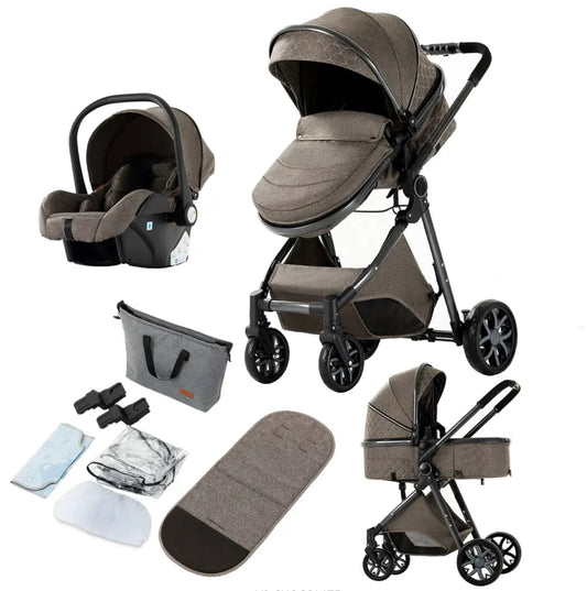 3in1 Kinderwagen Komplettset Reisebuggy & Autositz Kombikinderwagen Chocolate