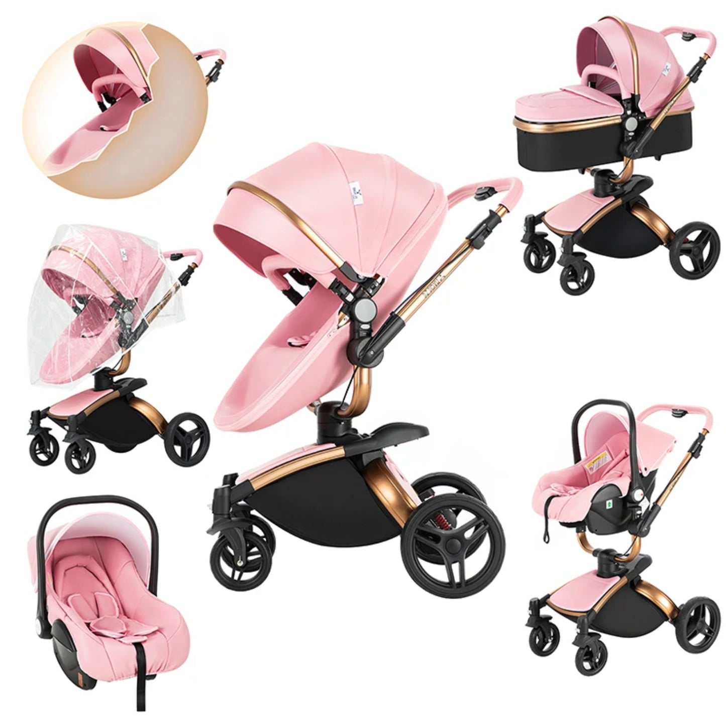 3 in 1 Luxus Kinderwagen